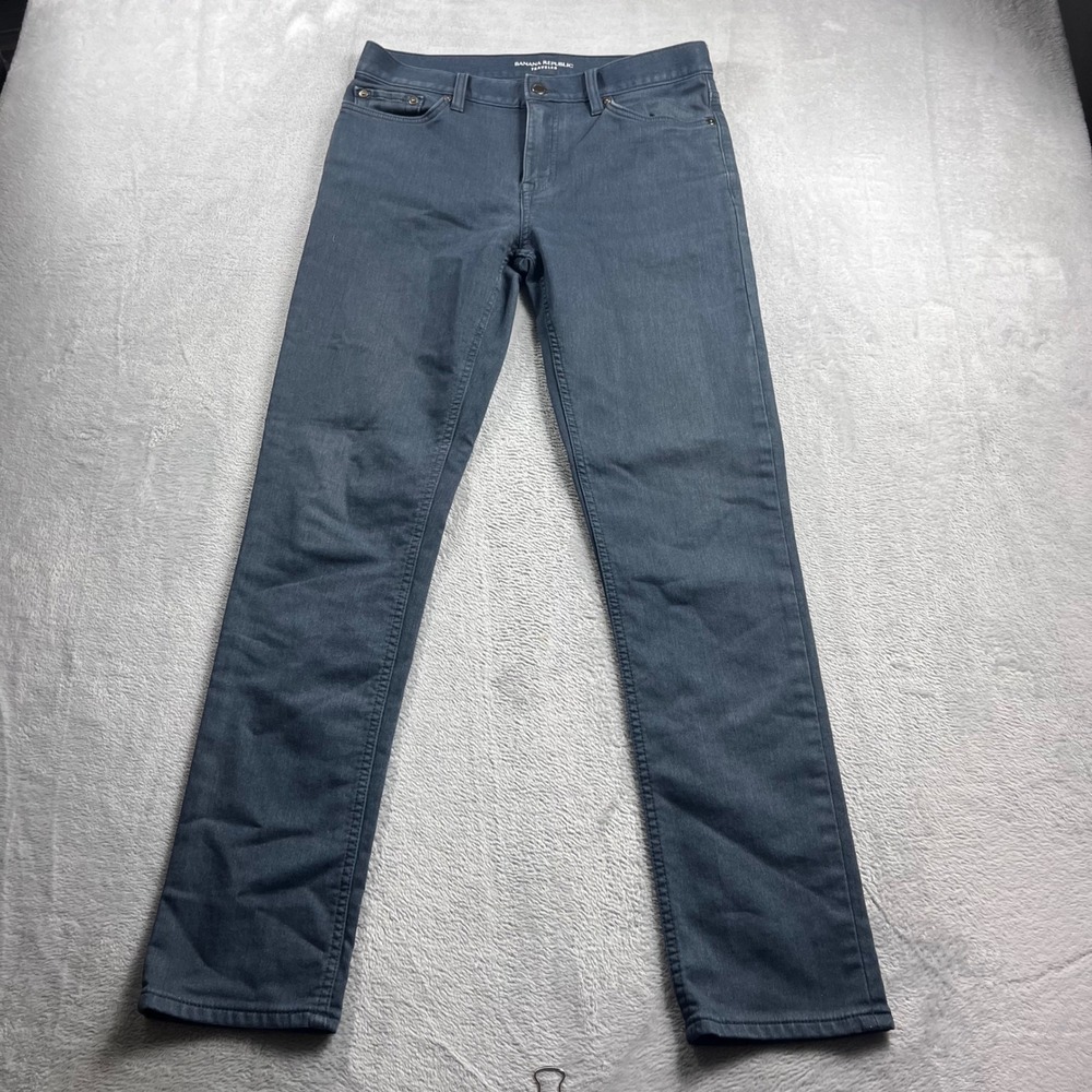 Banana Republic Traveler Pants Mens 30x32 Slim Fit Gray Charcoal Stretch Chino